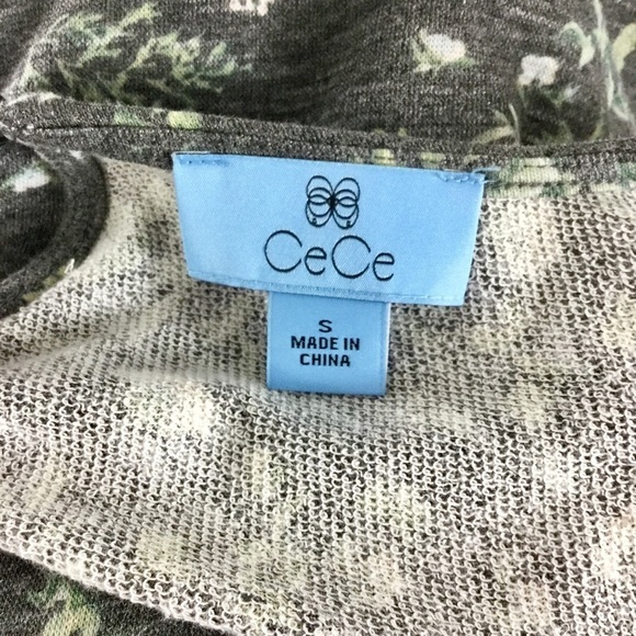 CECE Floral Print Flounce Sleeve Ruffled Hem Shift Dress Size S NWT - Picture 10 of 11